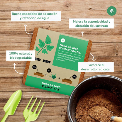 Pack 3x Sustrato Fibra de Coco Planeta Huerto 70 Litros
