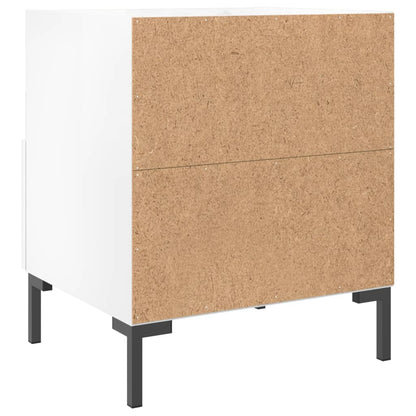 Mesita De Noche Madera De Ingeniería Blanco Brillo 40x35x47,5cm_4