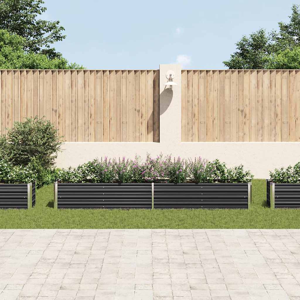 Arriate De Jardín De Acero Galvanizado Antracita 320x40x45 Cm_2