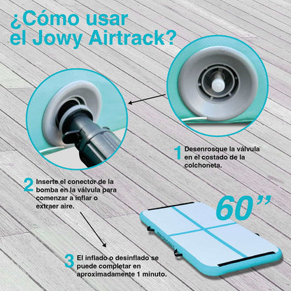 Jowy Airtrack 200x100x10cm Colchoneta Inflable, Color Azul_4