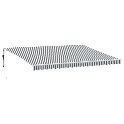 Toldo Retráctil Automático Luz Led Antracita Blanco 500x350 Cm_0