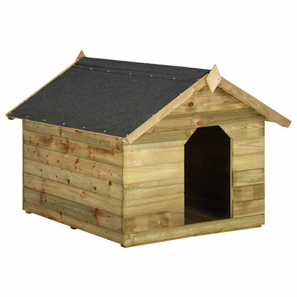 Vidaxl Casa De Perros De Jardín Tejado Abierto Madera Pino Impregnada_0