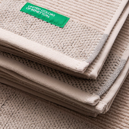 Set 3pcs Toallas De Baño (30x50+50x90+70x140cm) 450 Gsm 100%algodon Beige Casa Benetton_5