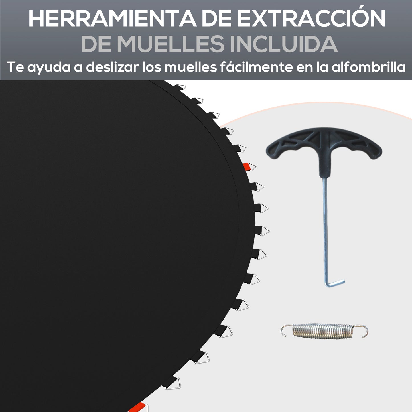 Sportnow Tapete De Repuesto Para Trampolín De 8 Pies Redondo Ø202 Cm Negro_5