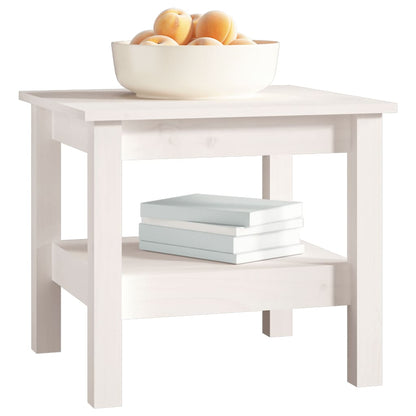 Mesa De Centro De Madera Maciza De Pino Blanco 45x45x40 Cm_3