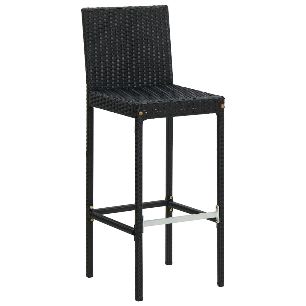 Taburetes De Cocina Con Cojines 6 Uds Ratán Sintético Negro_2