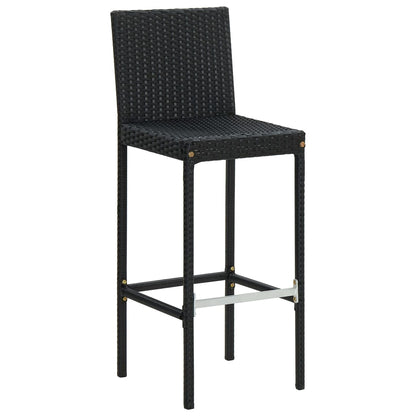 Taburetes De Cocina Con Cojines 6 Uds Ratán Sintético Negro_2