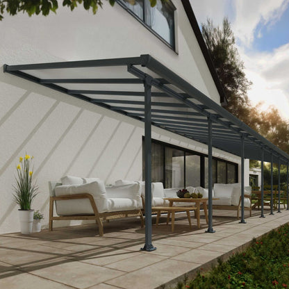 Canopia Feria Marquesina Pérgola De Aluminio 3X13.4 m Gris