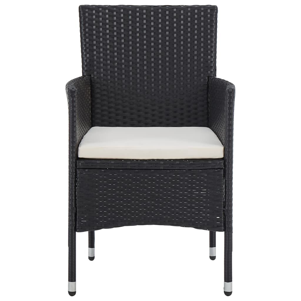 Vidaxl Muebles De Jardín 5 Piezas Ratán Sintético Y Vidrio Negro_4