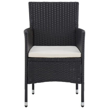 Vidaxl Muebles De Jardín 5 Piezas Ratán Sintético Y Vidrio Negro_4