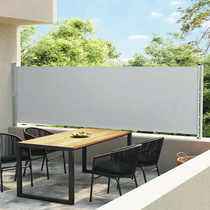 Vidaxl Toldo Lateral Retráctil Para Patio Gris 140x600 Cm_1