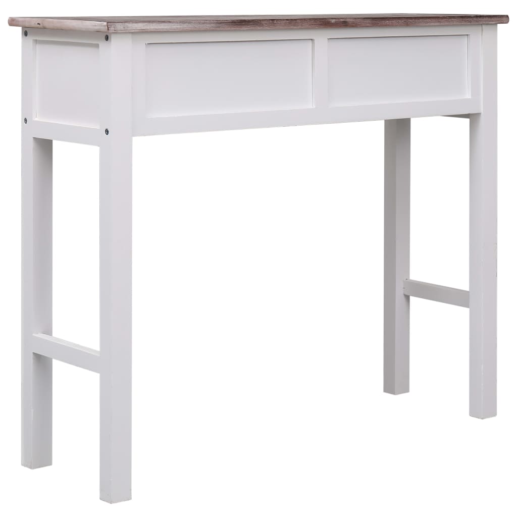 Mesa Consola De Madera Marrón 90x30x77 Cm_3