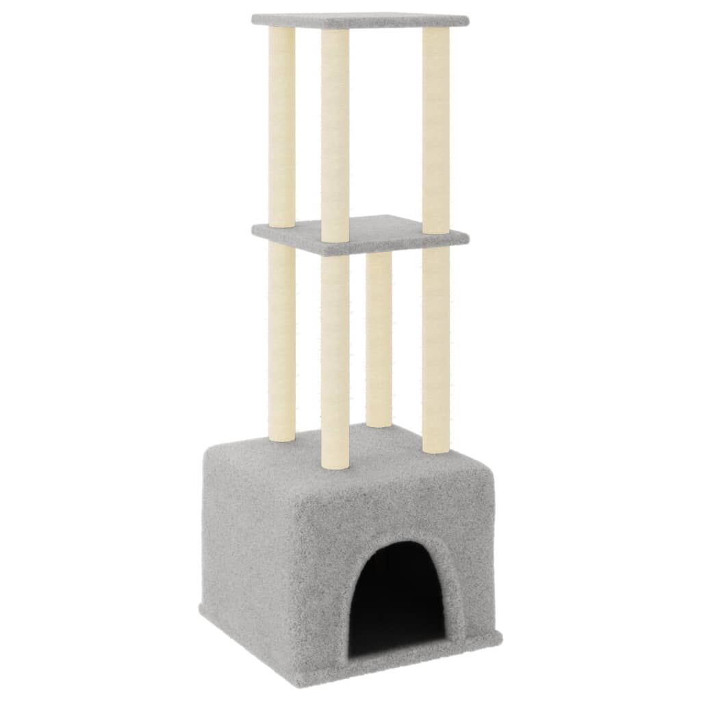 Vidaxl Rascador Para Gatos Con Postes De Sisal Gris Claro 133,5 Cm_0