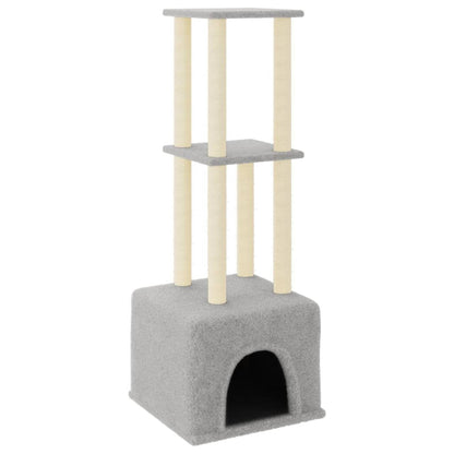 Vidaxl Rascador Para Gatos Con Postes De Sisal Gris Claro 133,5 Cm_0