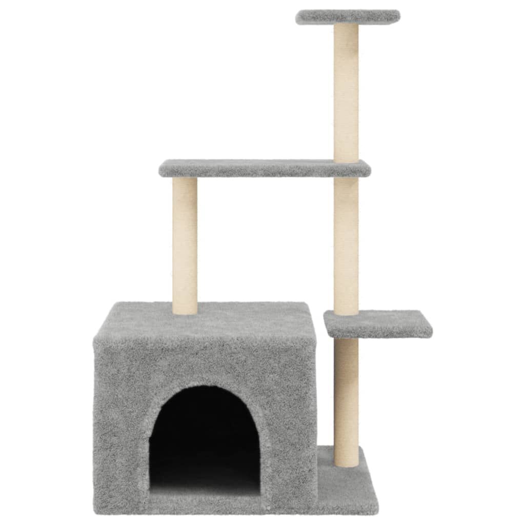Vidaxl Rascador Para Gatos Con Postes De Sisal Gris Claro 110 Cm_3