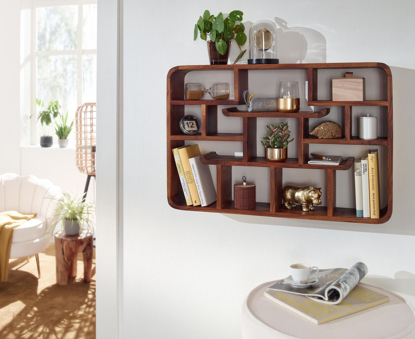 Estantería De Pared 80x55x15 Cm Madera Maciza De Sheesham_2