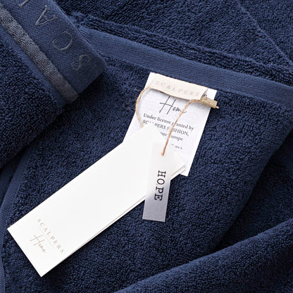 Toalla De Manos 50x100cm 100% Algodón Azul Navy 550gsm Con Rayas Scalpers Home