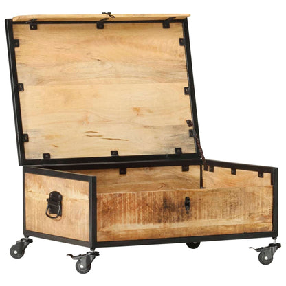 Mesa De Centro De Madera Maciza De Mango 70x50x33 Cm_2