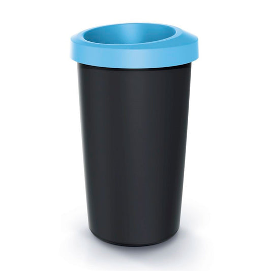 Cubo De Reciclaje 25l Keden En Plástico Con Práctica Tapa Abierta Color Azul._0
