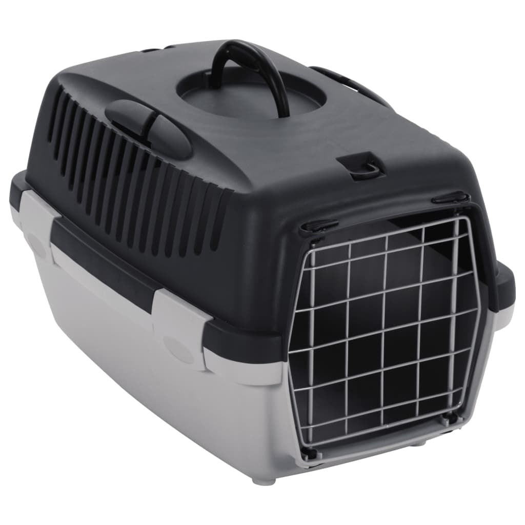 Vidaxl Transportín De Mascotas Pp Gris Y Negro 48x32x31 Cm_0