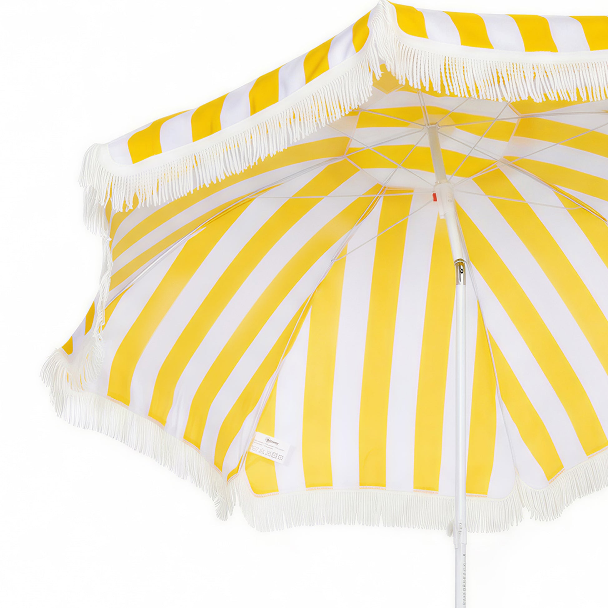 Outsunny Sombrilla De Playa Con Flecos Ø180 Cm Altura Ajustable, Inclinación 30°_3