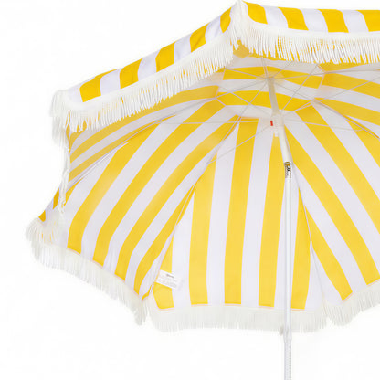Outsunny Sombrilla De Playa Con Flecos Ø180 Cm Altura Ajustable, Inclinación 30°_3