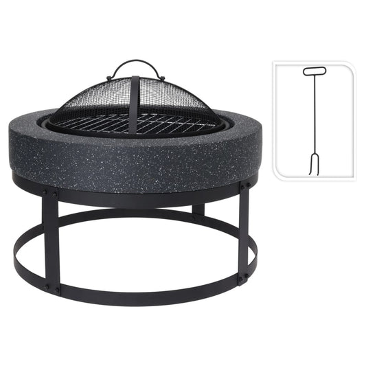 Brasero Progarden Con Parrilla Redondo 50,5x50,5x37 Cm Negro_0
