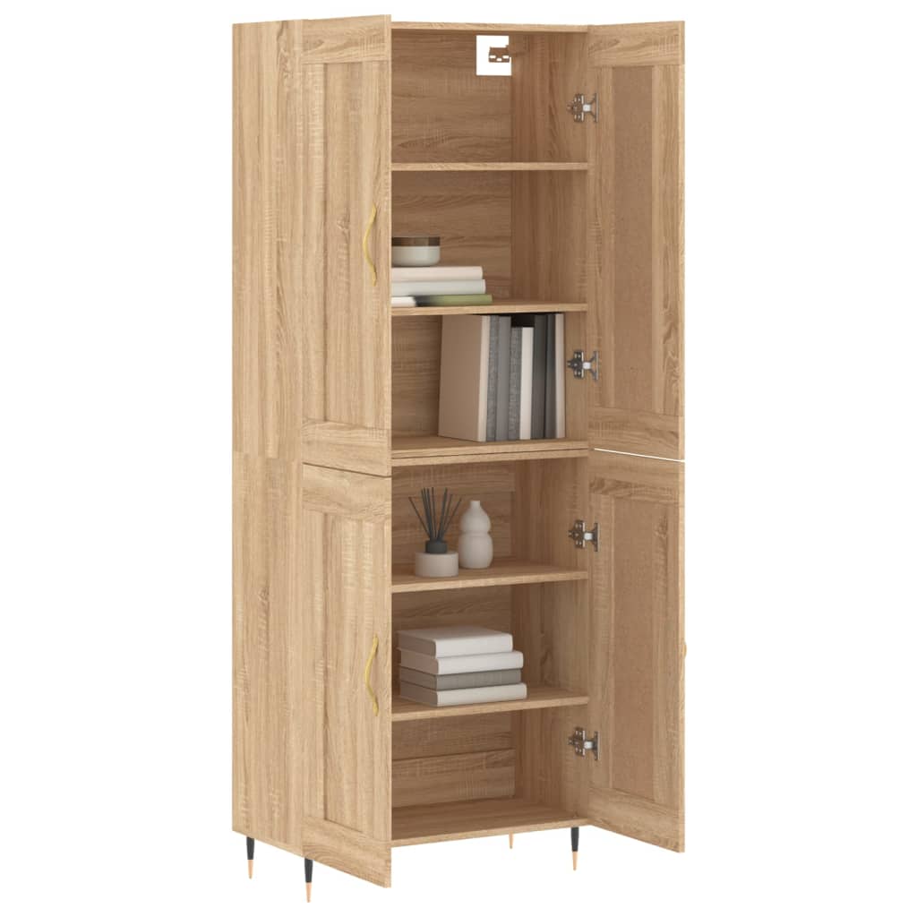 Aparador Alto Madera Contrachapada Color Roble 69,5x34x180 Cm_2
