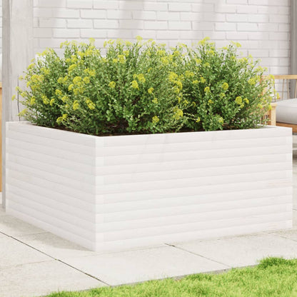 Jardinera Madera Maciza De Pino Blanco 100x100x46 Cm_1