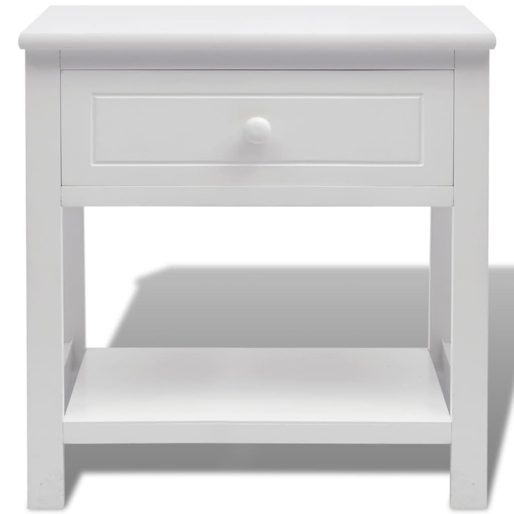 Mesita De Noche De Madera Blanca_1