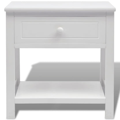 Mesita De Noche De Madera Blanca_1