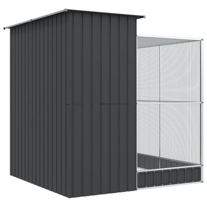Vidaxl Pajarera Con Extensión De Acero, Color Plateado, 209 X 203 X 216 Cm_4