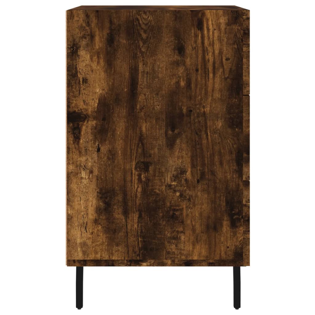 Mesita De Noche Madera De Ingeniería Roble Ahumado 40x40x66 Cm_4
