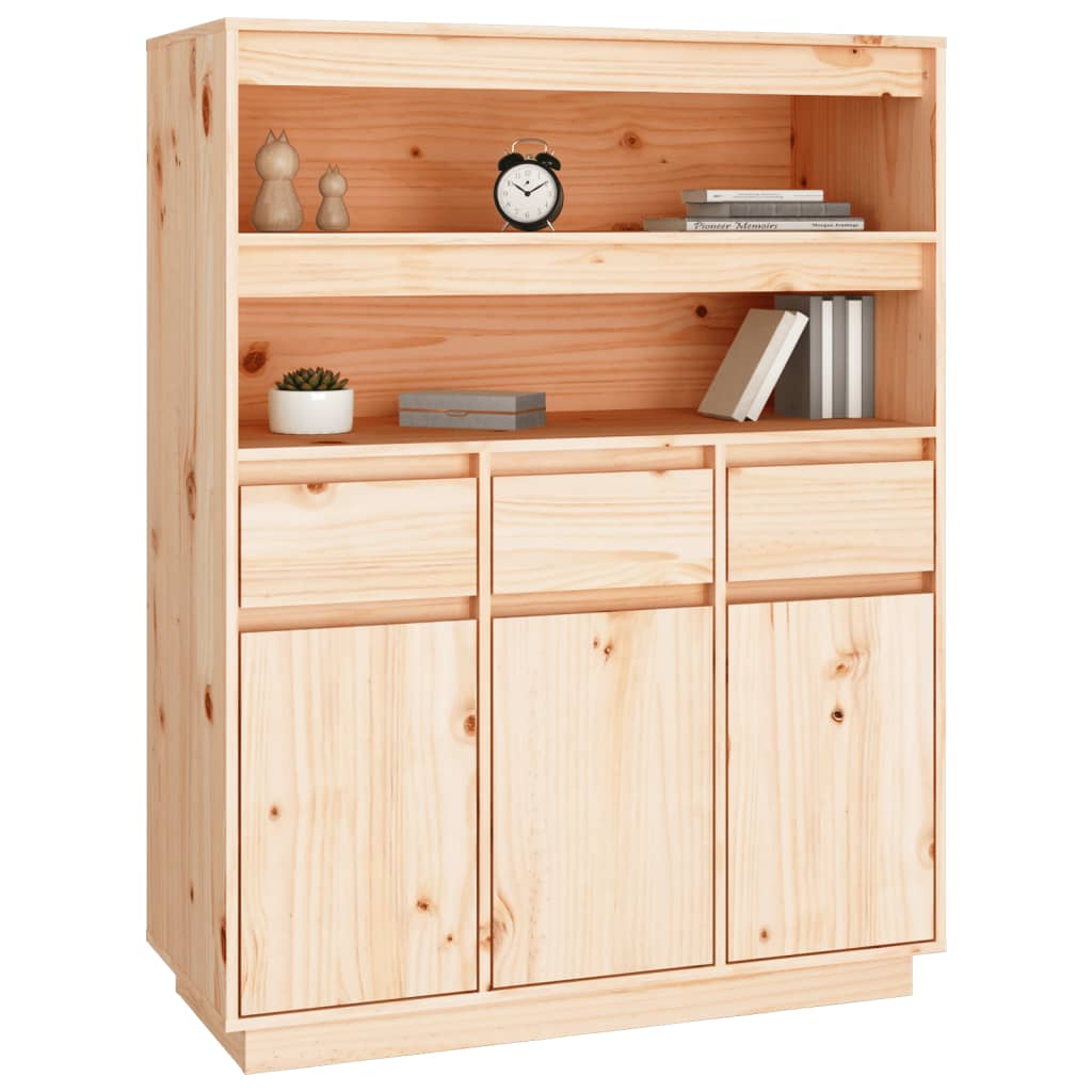 Aparador Alto De Madera Maciza De Pino 89x40x116,5 Cm / Vetonek_5