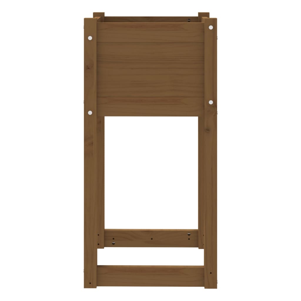 Jardinera Madera Maciza De Pino Marrón Miel 40x40x81 Cm_4