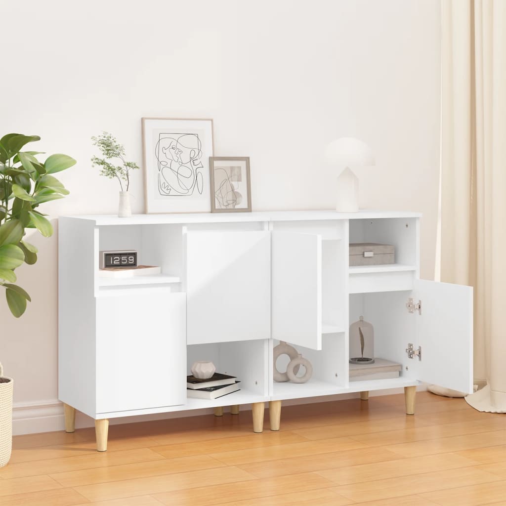Aparadores 2 Uds Madera Contrachapada Blanco 60x35x70 Cm_2