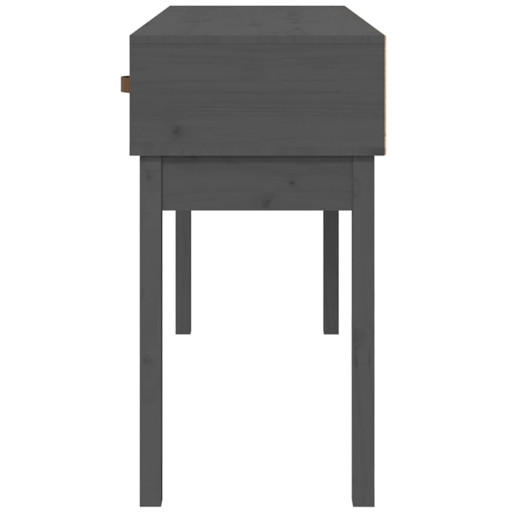 Mesa Consola De Madera Maciza De Pino Gris 114x40x75 Cm_3