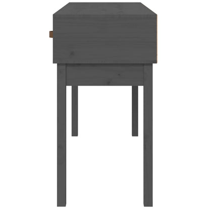 Mesa Consola De Madera Maciza De Pino Gris 114x40x75 Cm_3