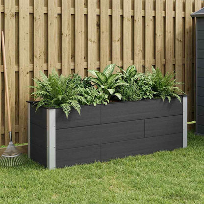 Arriate Elevado Negro 150 X 50 X 54 Cm Wpc Y Aluminio_1