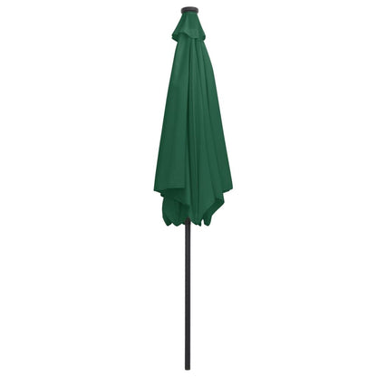 Vidaxl Sombrilla De Jardín Con Luces Led Palo De Aluminio Verde 300 Cm_3