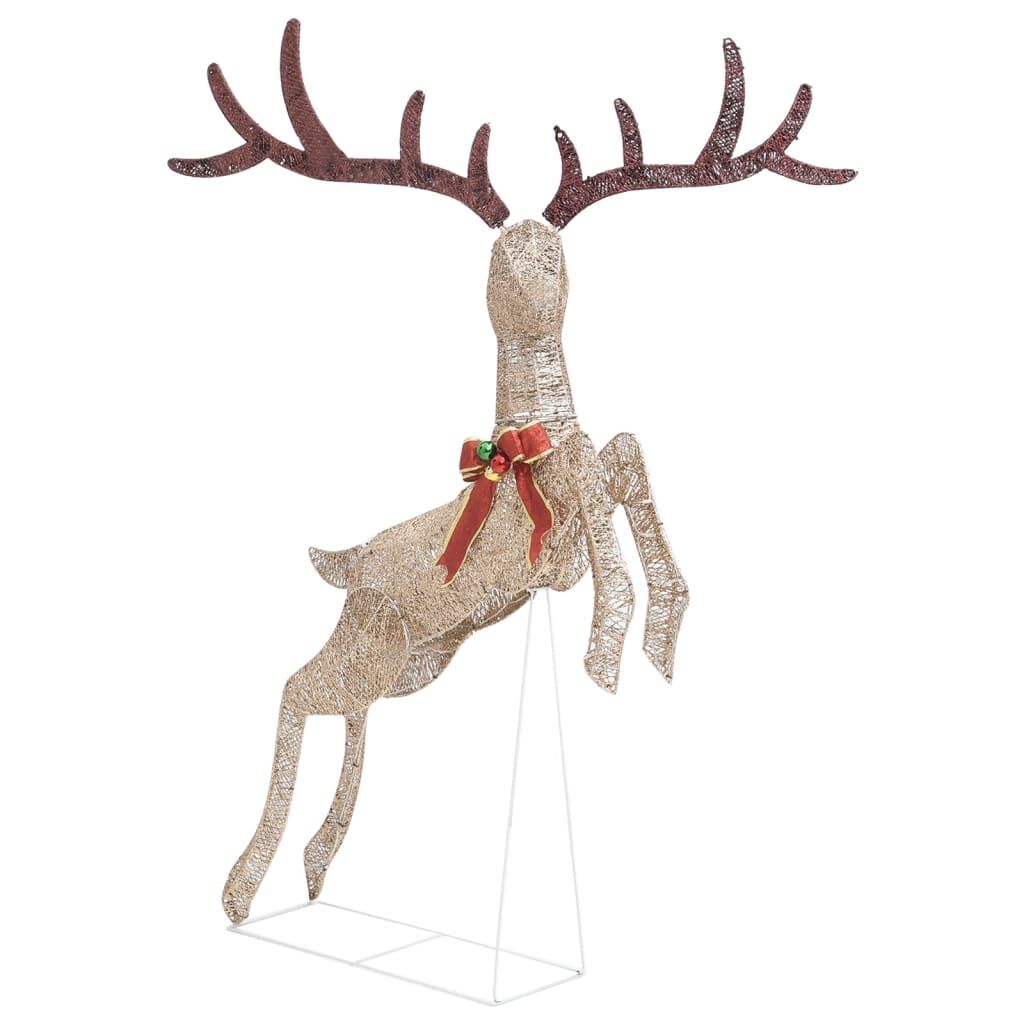 Vidaxl Reno Decorativo De Navidad Dorado 120 Leds Blanco Cálido_4