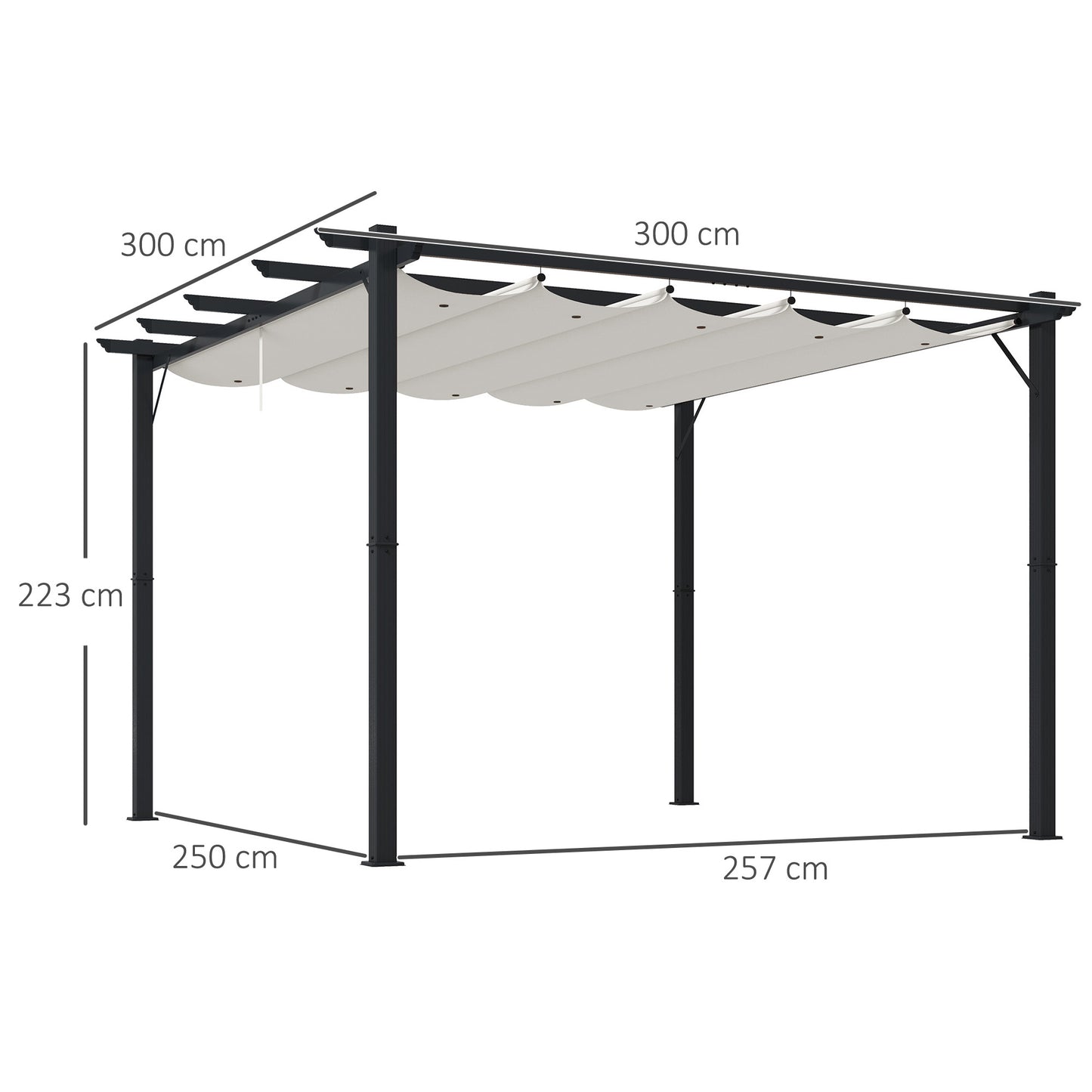 Outsunny Conjunto De Pérgola Incluye 1 Pérgola De Jardín Y 1 Cubierta_2