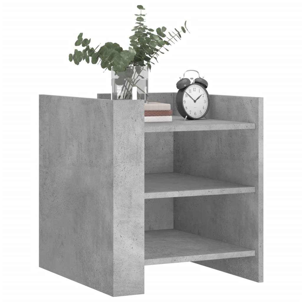 Mesita De Noche Madera De Ingeniería Gris Hormigón 45x50x50 Cm_1