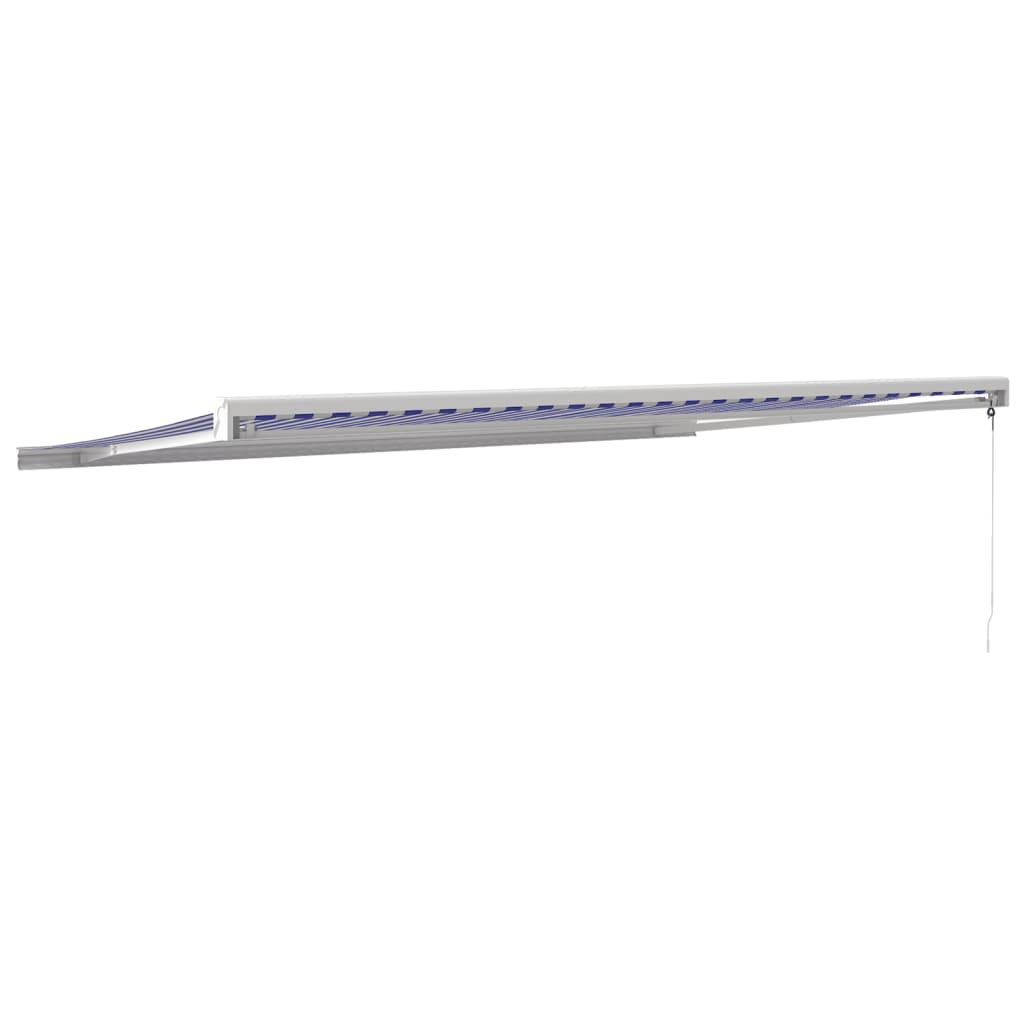 Toldo Retráctil Aluminio Y Tela Azul Y Blanco 5x3 M_4