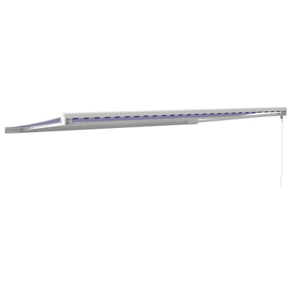 Toldo Retráctil Aluminio Y Tela Azul Y Blanco 5x3 M_4