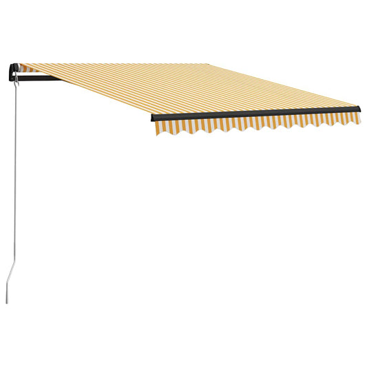 Toldo Manual Retráctil Con Led Amarillo Y Blanco 300x250 Cm_0