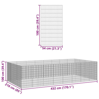 Vidaxl Recinto Corral Animales 24 Paneles Hierro Galvanizado 54x100 Cm_2