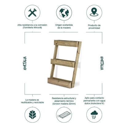 Jardín vertical suelo Stand Line Floor 3 Bandejas Hortalia