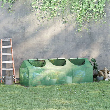 Outsunny Invernadero De Terraza 180x60x60 Cm Acero Con 3 Ventanas Verde_1