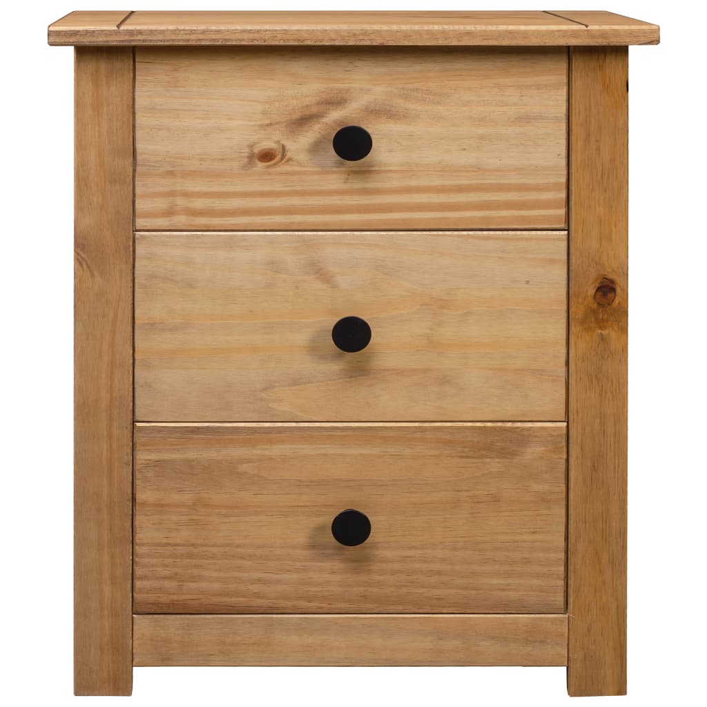 Mesita De Noche De Madera Maciza Pino Estilo Panamá 46x40x57 Cm_1